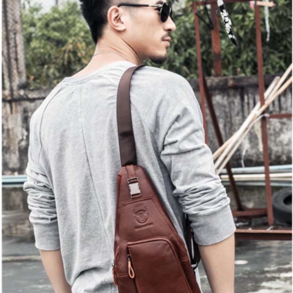 BROWN CROSSBODY LEATHER BAG